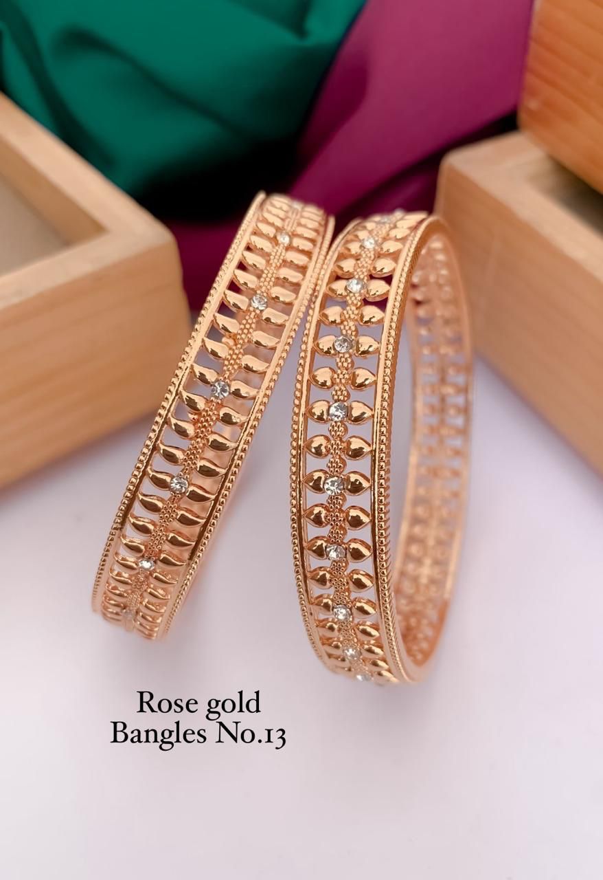  Fancy Design Rose Gold Bangles Set Wholesalers In Delhi
